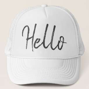 Hello Trendy White Baseball Hat