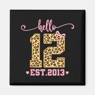 Hello Twelve Est 2013 12th Birthday Coquette Bow L Magnet