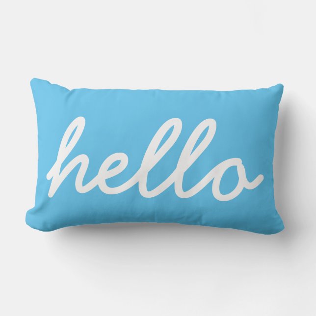 Hello Typography Lumbar Pillow (Front)