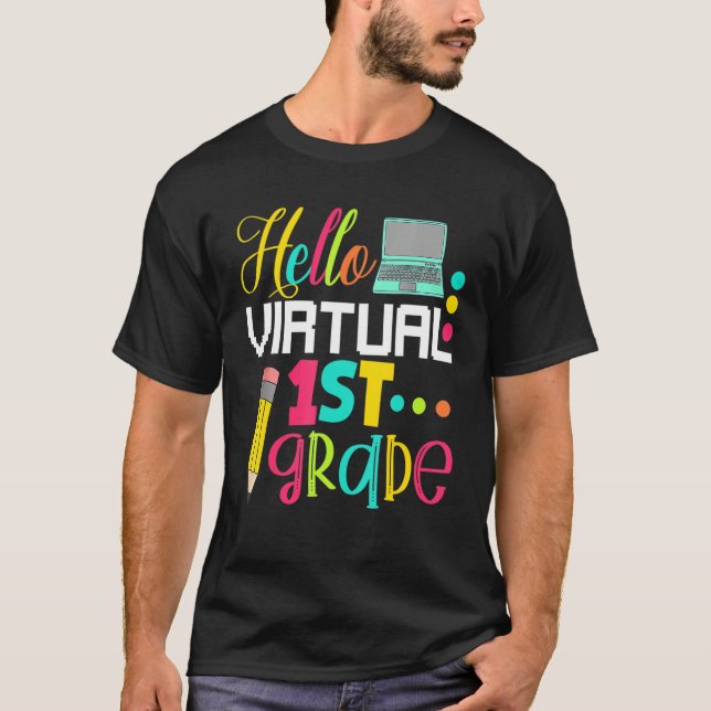 Hello Virtual 1st Grade  Back To School 2022 T-Shirt (Front)