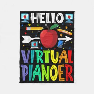 Hello Virtual Piano Back To School Fleece Blanket