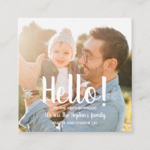Hello – We’re New to the Neighborhood  Square Business Card