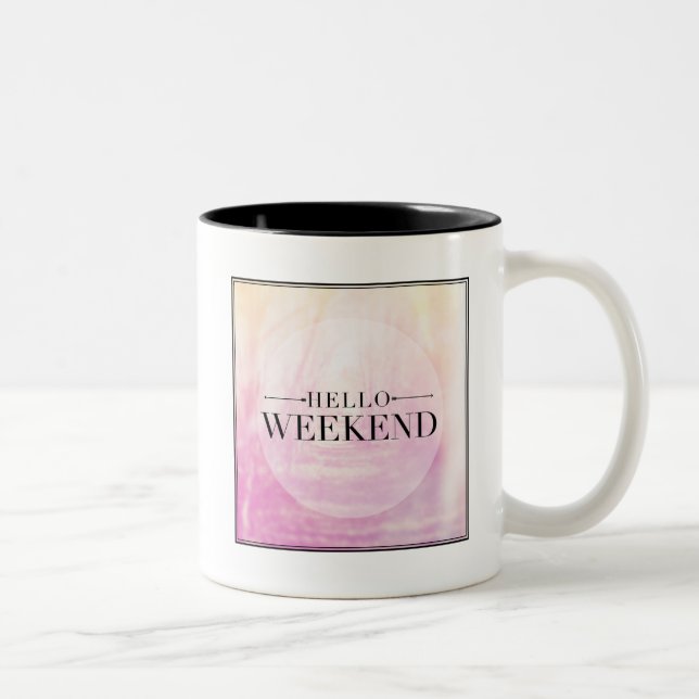Hello Weekend Two-Tone Coffee Mug (Right)