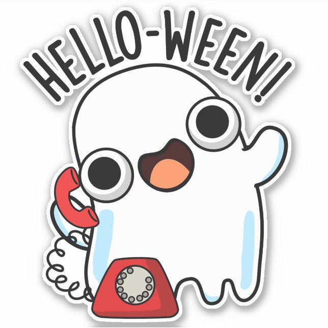 Hello-ween Funny Ghost Pun  (Front)