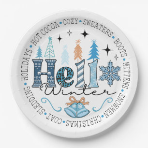 "Hello" Welcome Christmas Dinner  Paper Plate