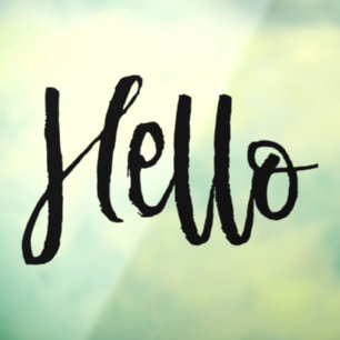 "Hello" Window Cling