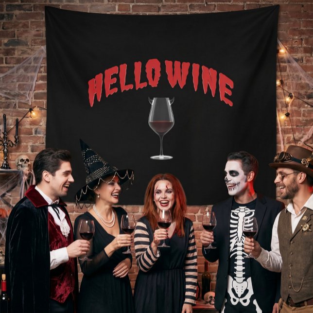 Hello Wine - A Halloween Photo Booth Tapestry (Creator Uploaded)