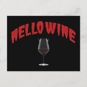 Hello Wine - A Halloween Treat Postcard