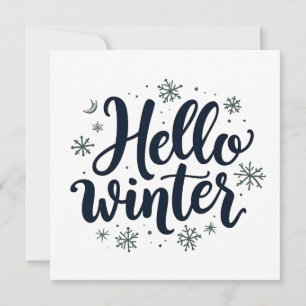 Hello Winter Christmas Snowflake Winter Season Invitation
