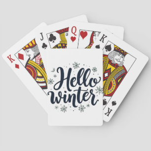Hello Winter Christmas Snowflake Winter Season Playing Cards