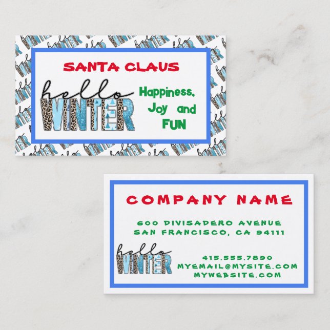 Hello Winter Customize Business Card (Front/Back)