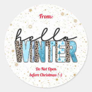 Hello Winter Customize Classic Round Sticker
