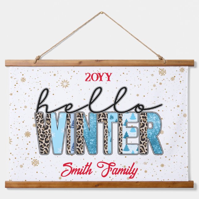 Hello Winter Customize Hanging Tapestry (Front)