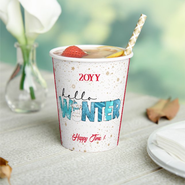 Hello Winter Customize Paper Cups (Insitu)