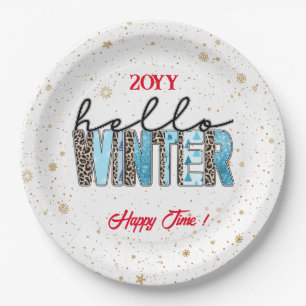 Hello Winter Customize Paper Plate
