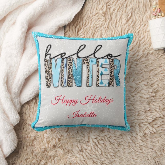 Hello Winter Customize Throw Pillow (Blanket)
