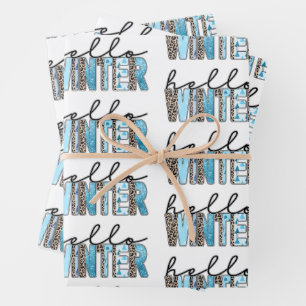 Hello Winter Customize Wrapping Paper Sheet