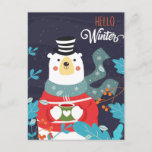 Hello Winter Postcard<br><div class="desc">Cute Bear Postcars</div>