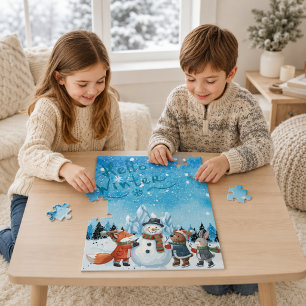 Hello Winter Puzzle with oversized pieces