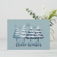 Hello Winter Season Vibes Trees Snowflakes Xmas