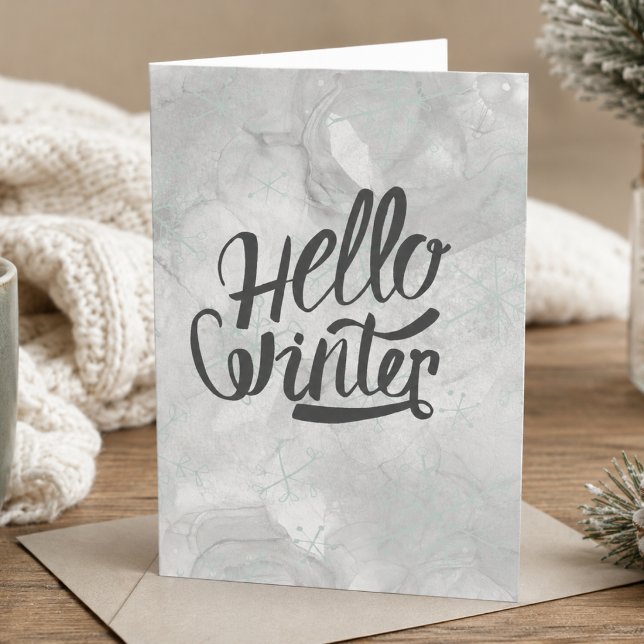 Hello Winter Snowflake Greeting Card (Creator Uploaded)
