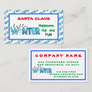 Hello Winter Snowman Customize Business Card