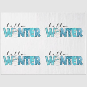 Hello Winter Snowman Customize Tissue Paper