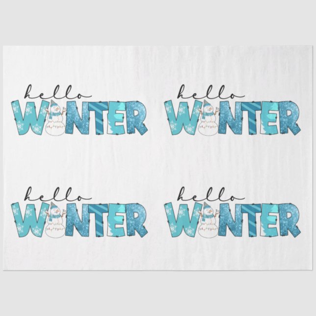 Hello Winter Snowman Customize Tissue Paper (Front)