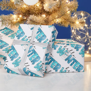 Hello Winter Snowman Customize Wrapping Paper