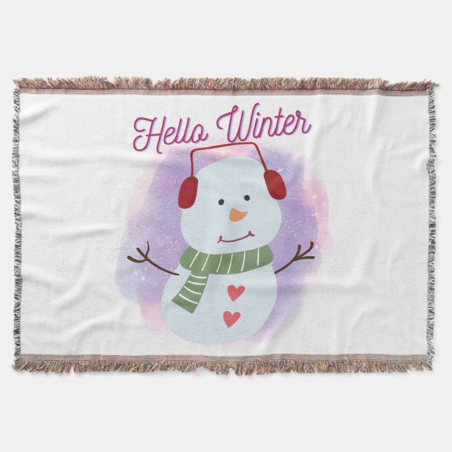 hello winter throw blanket (Front)