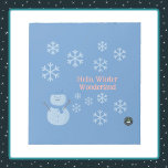 Hello, Winter Wonderland Notepad<br><div class="desc">A Slice of Life and Delight presents Winter Wonderland notepads with a snowman decorated with white snowflakes, pink writing, and a blue backdrop. The snowman notepads also have a blue hat and scarf.</div>
