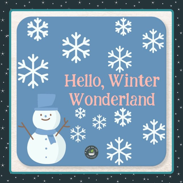 Hello, Winter Wonderland Square Paper Coaster (Creator Uploaded)