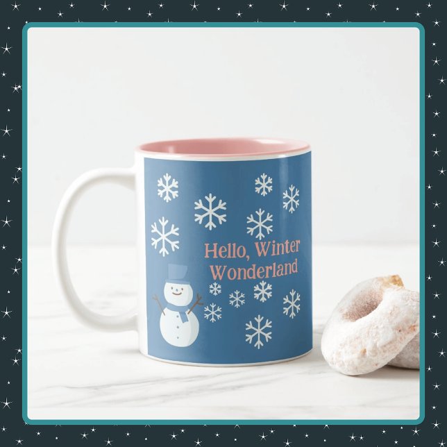 Hello, Winter Wonderland Two-Tone Coffee Mug (Creator Uploaded)