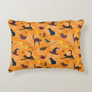 Hello Witch - seamless Halloween pattern.  Accent Pillow
