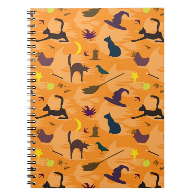 Hello Witch - seamless Halloween pattern. Notebook (Front)