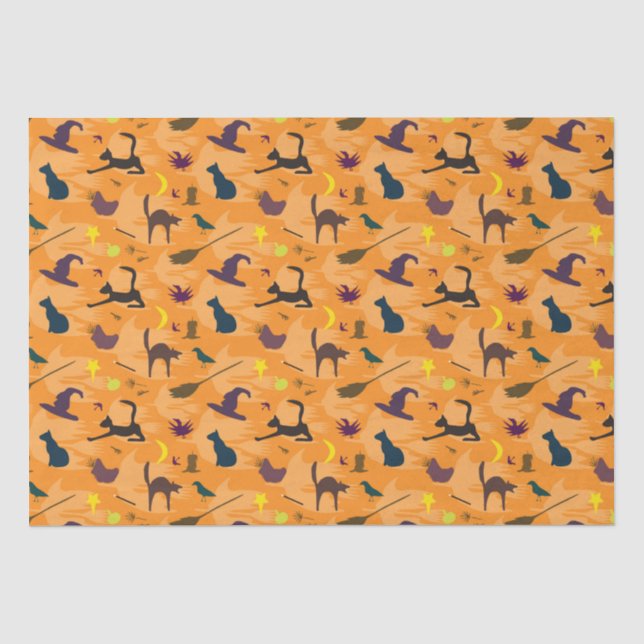 Hello Witch - seamless Halloween pattern. Tissue Paper (Front)