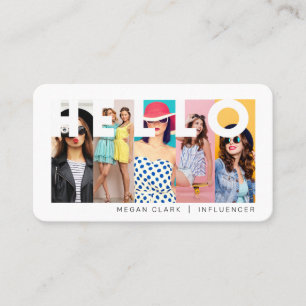 Hello With Modern & Minimal 5 photo Layout Business Card