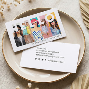 Hello With Modern & Minimal 5 photo Layout Business Card