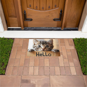 Hello Word Cat Doormat