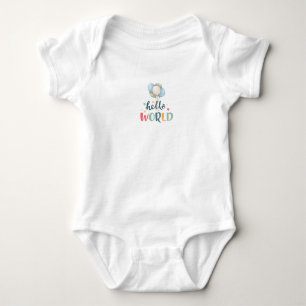 Hello World Baby Bodysuit, Cute Newborn Baby Gift Bodysuit