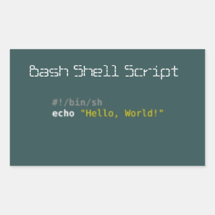 Hello World Bash Shell Script Sticker