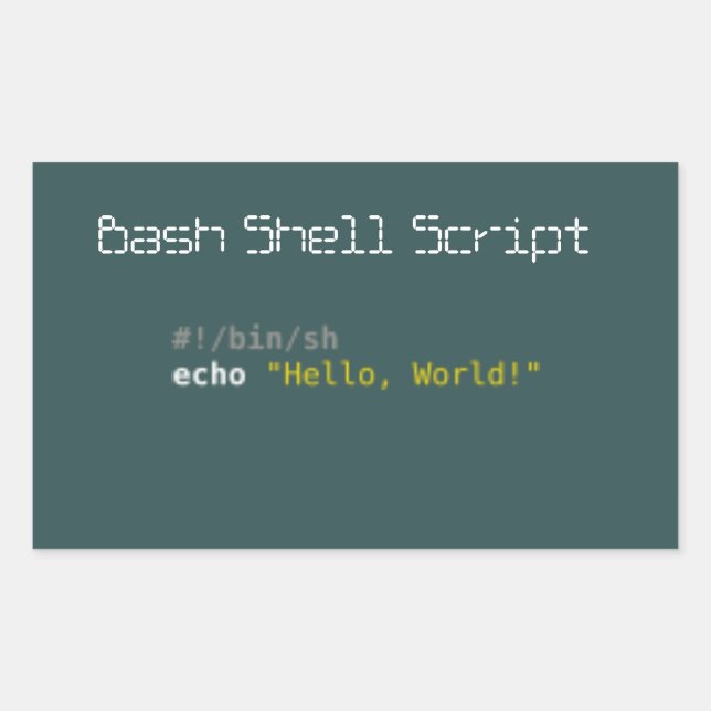 Hello World Bash Shell Script Sticker (Front)