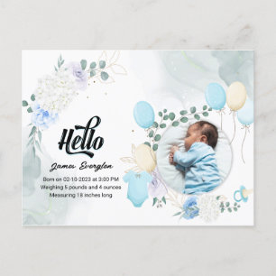 hello world birth Announcement Postcard