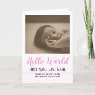 Hello World - birth announcement with photo