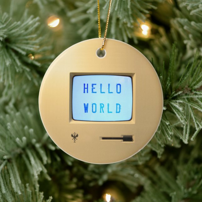 Hello World Ceramic Ornament (Tree)