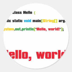 Hello, World! Classic Round Sticker