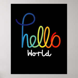 Hello world colourful poster
