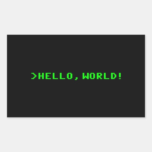 Hello World Computer Programming Sticker (Front)