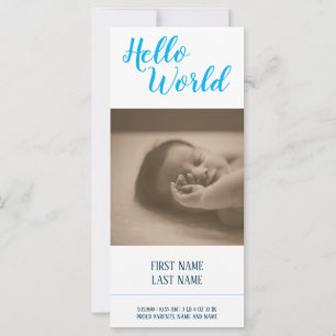 Hello World - faire-part de naissance avec photo
