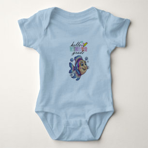 “Hello World” Fish-Themed Baby Bodysuit